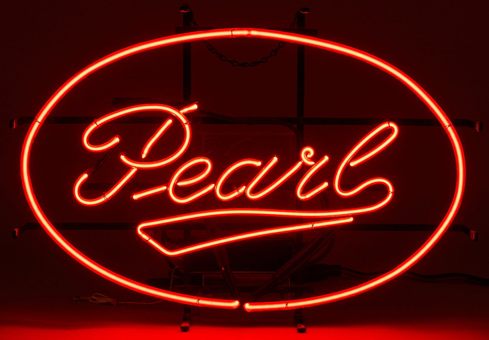 Pearl Beer Neon Sign: Pearl Brewery (San Antonio, Texas) neon sign, in working condition height 16.5 in. x depth 23.5 in. x depth 4.5 in. Provenance: Property from a home in San Antonio, Texas