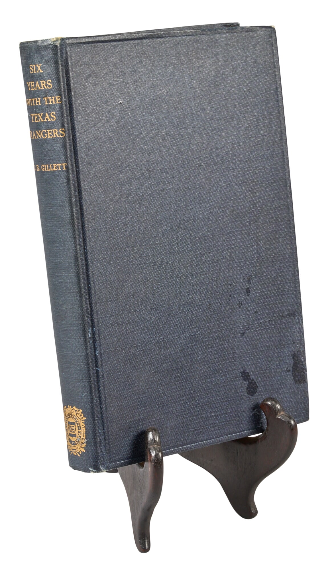 "Six Years with the Texas Rangers", 2nd Ed.: Second edition copy of 1925 "Six Years with the Texas Rangers" by James B. Gillett, published by Yale University Press (New Haven, Indiana), 259 pages, hardcover, octavo Provenance: