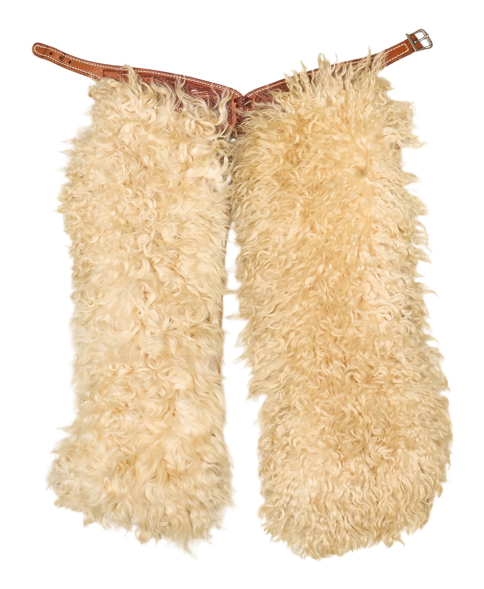 Children Wooly Chaps: Pair of children wooly chaps, marked "Franklin Saddle Co. Salinas California" length 22 in. x width 19 in. Provenance: Property from a San Antonio, Texas collector of vintage and antiq