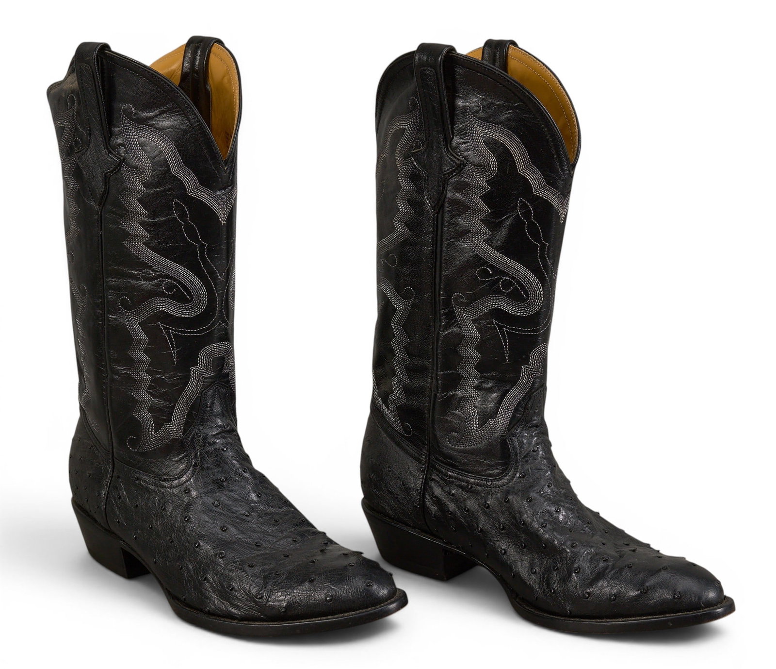 Pair of Ferrini Ostrich Leather Boots, 10.5D (1 of 7)
