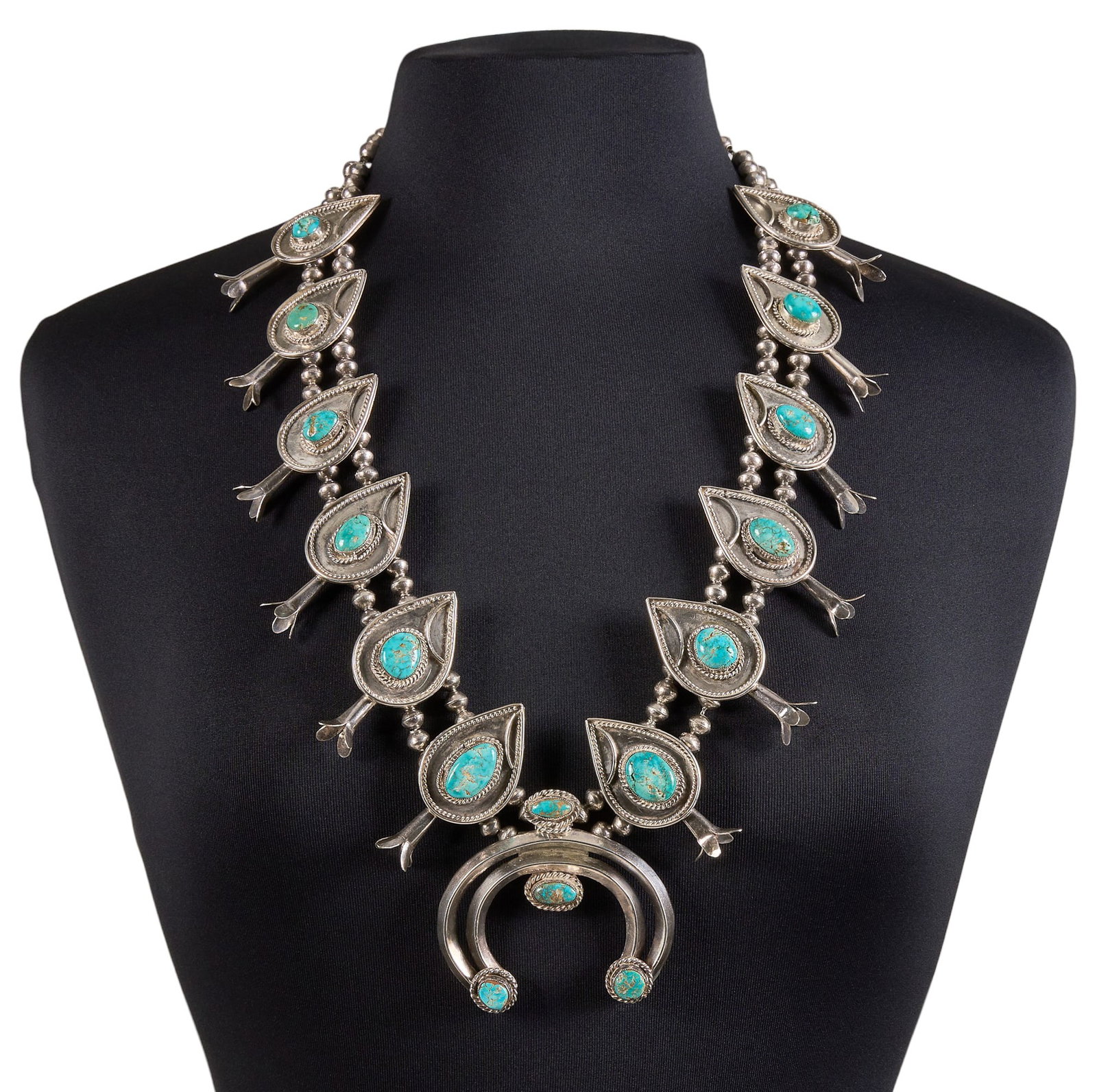 Sterling Silver & Turquoise Squash Blossom (1 of 3)