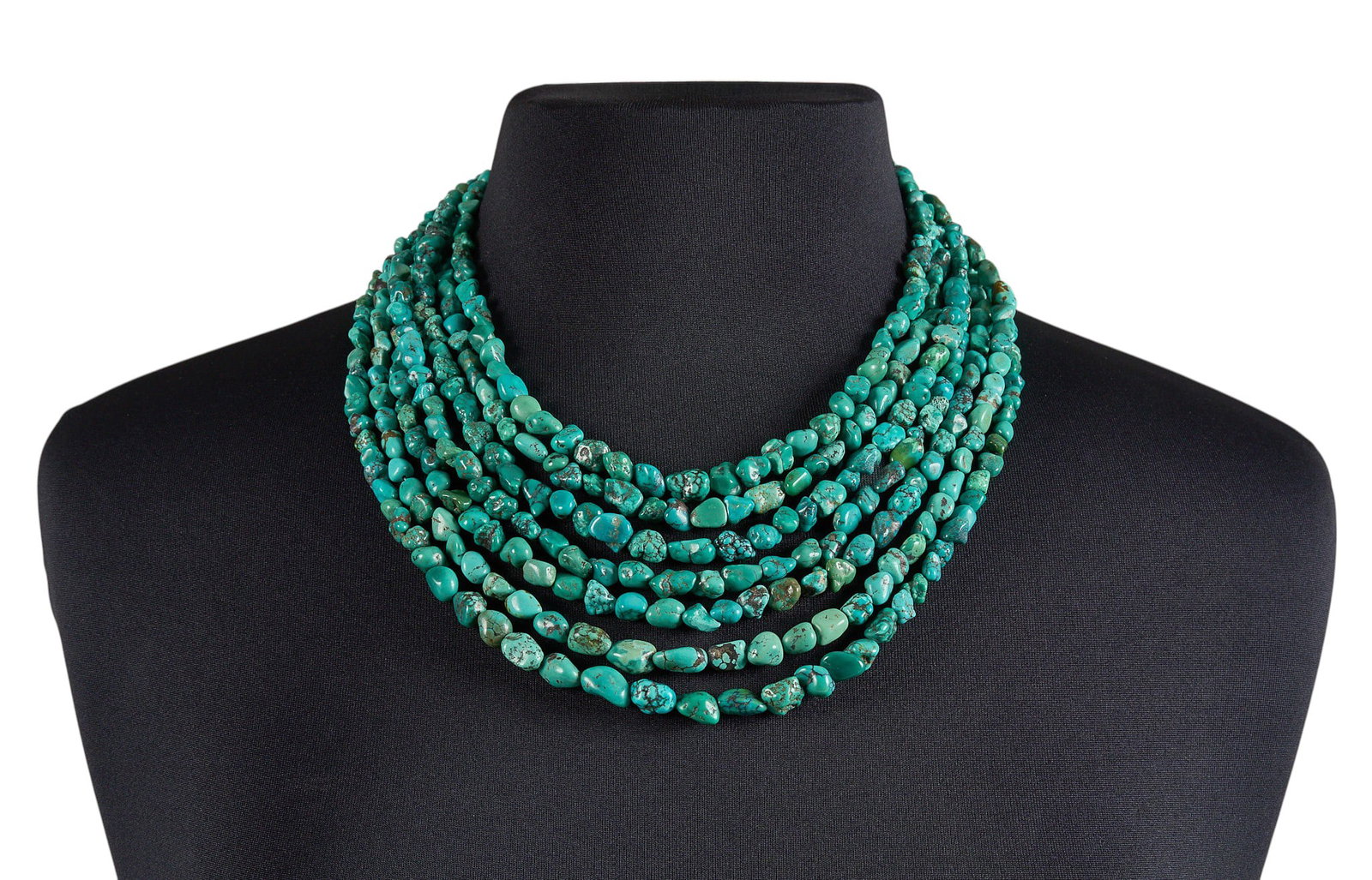 Multi-Strand Beaded Turquoise Necklace (1 of 3)