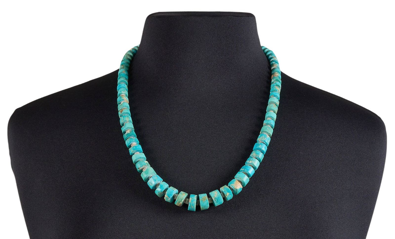 Vintage Santo Domingo Graduated Turquoise & Heishi Necklace (1 of 4)
