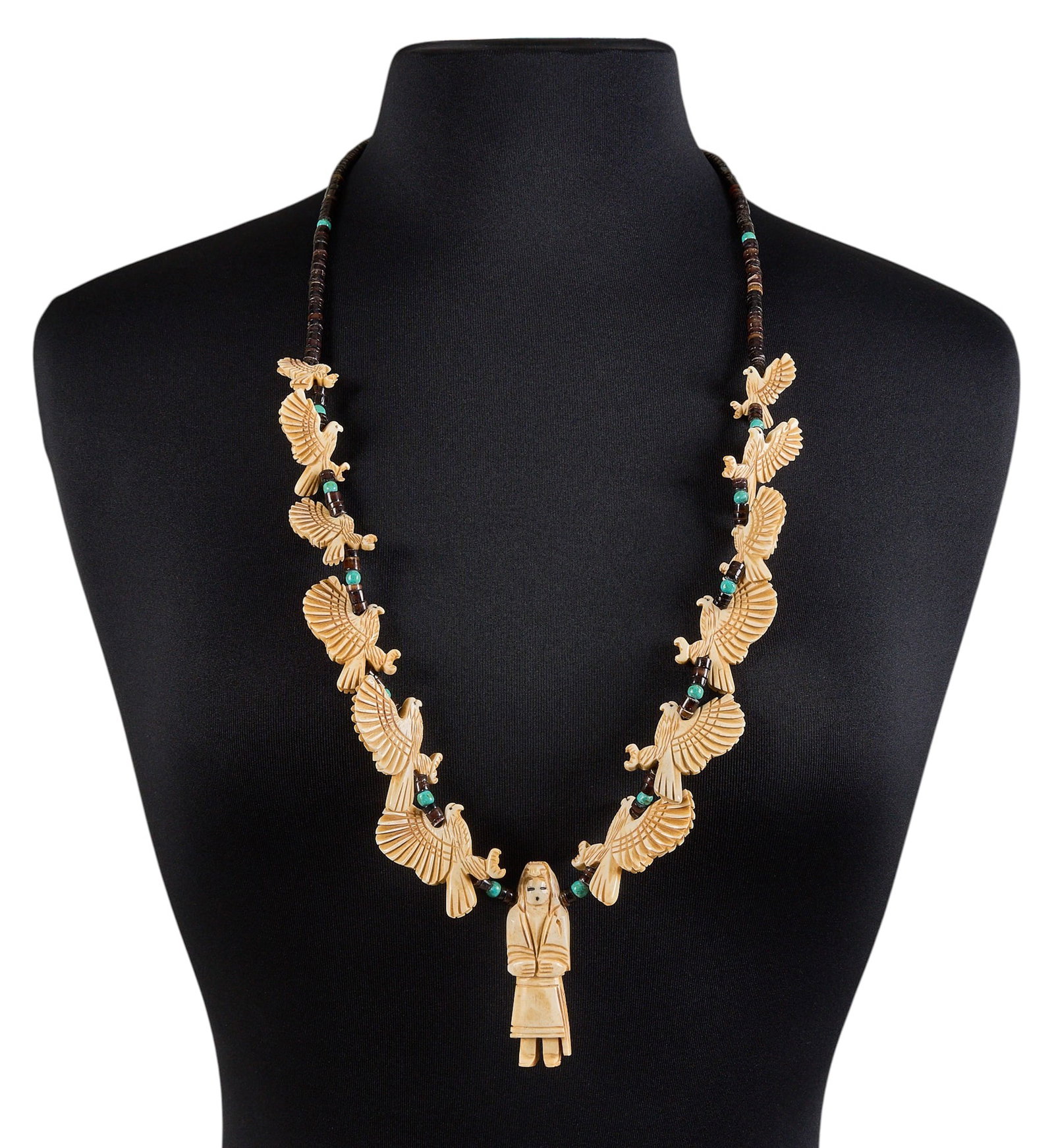 Beaded Carved Bone Fetish Necklace (1 of 3)