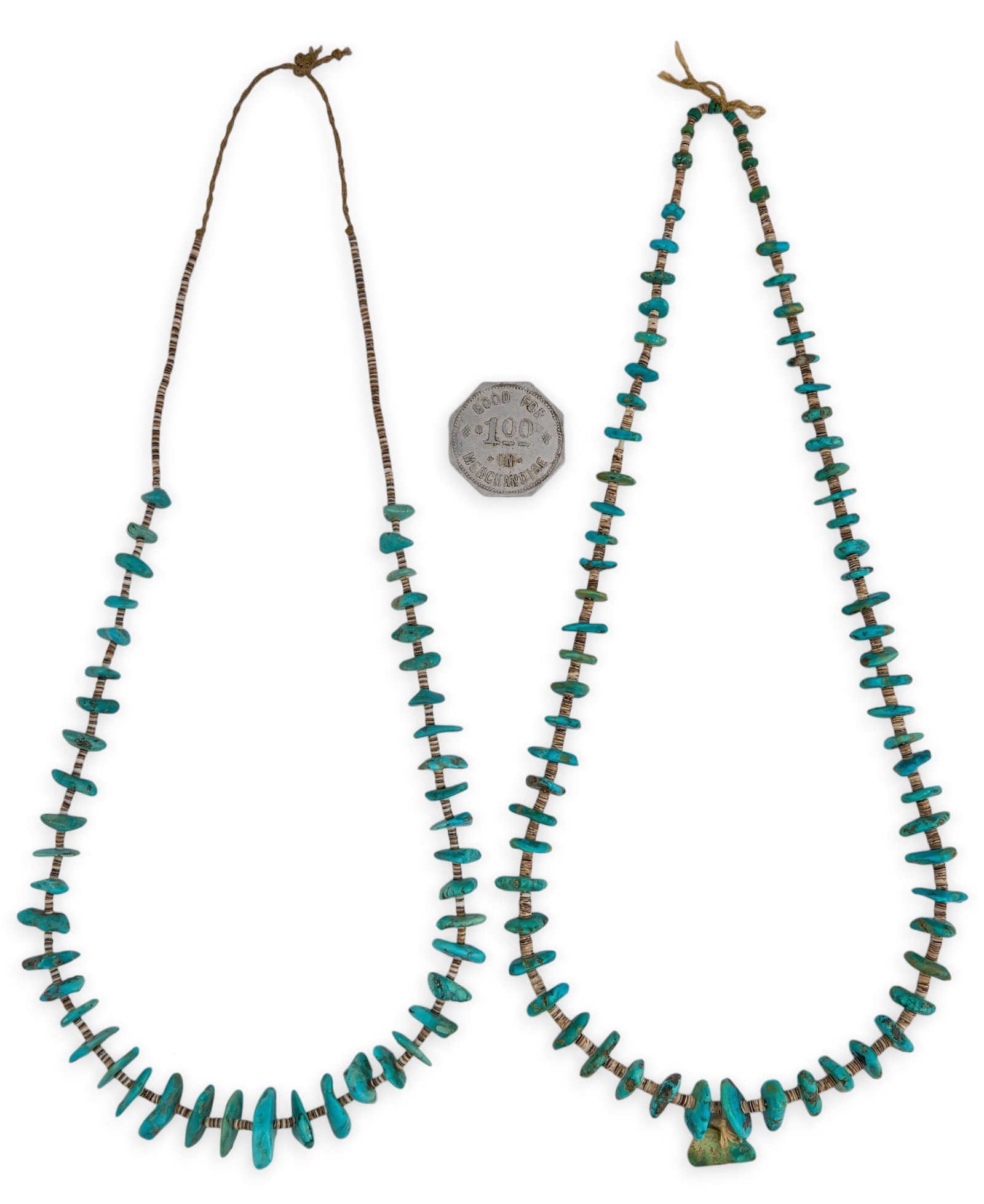 (2) Vintage Santo Domingo Turquoise & Heishi Necklaces (1 of 3)
