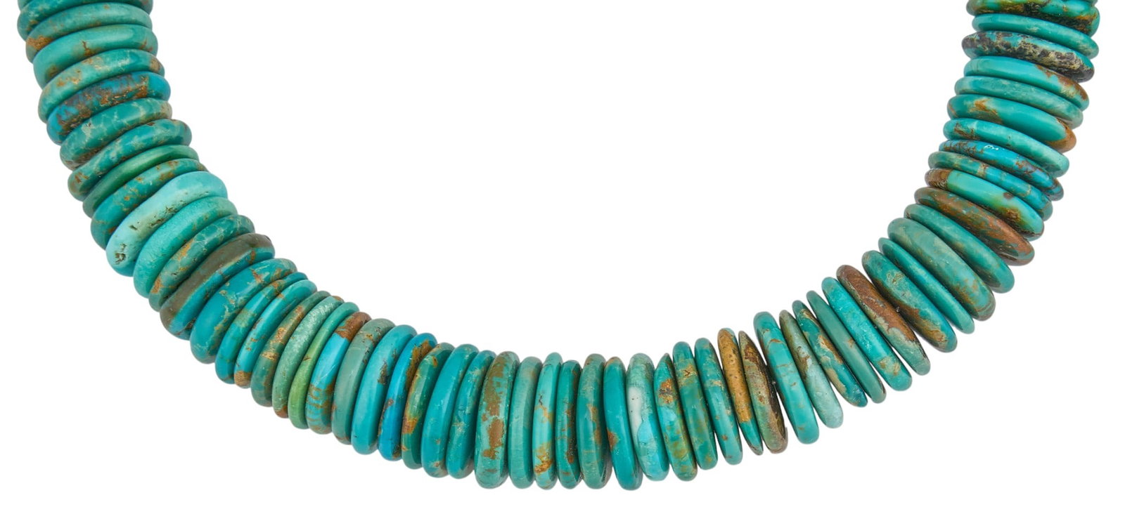 (2) Flat-Beaded Turquoise Necklaces - 2