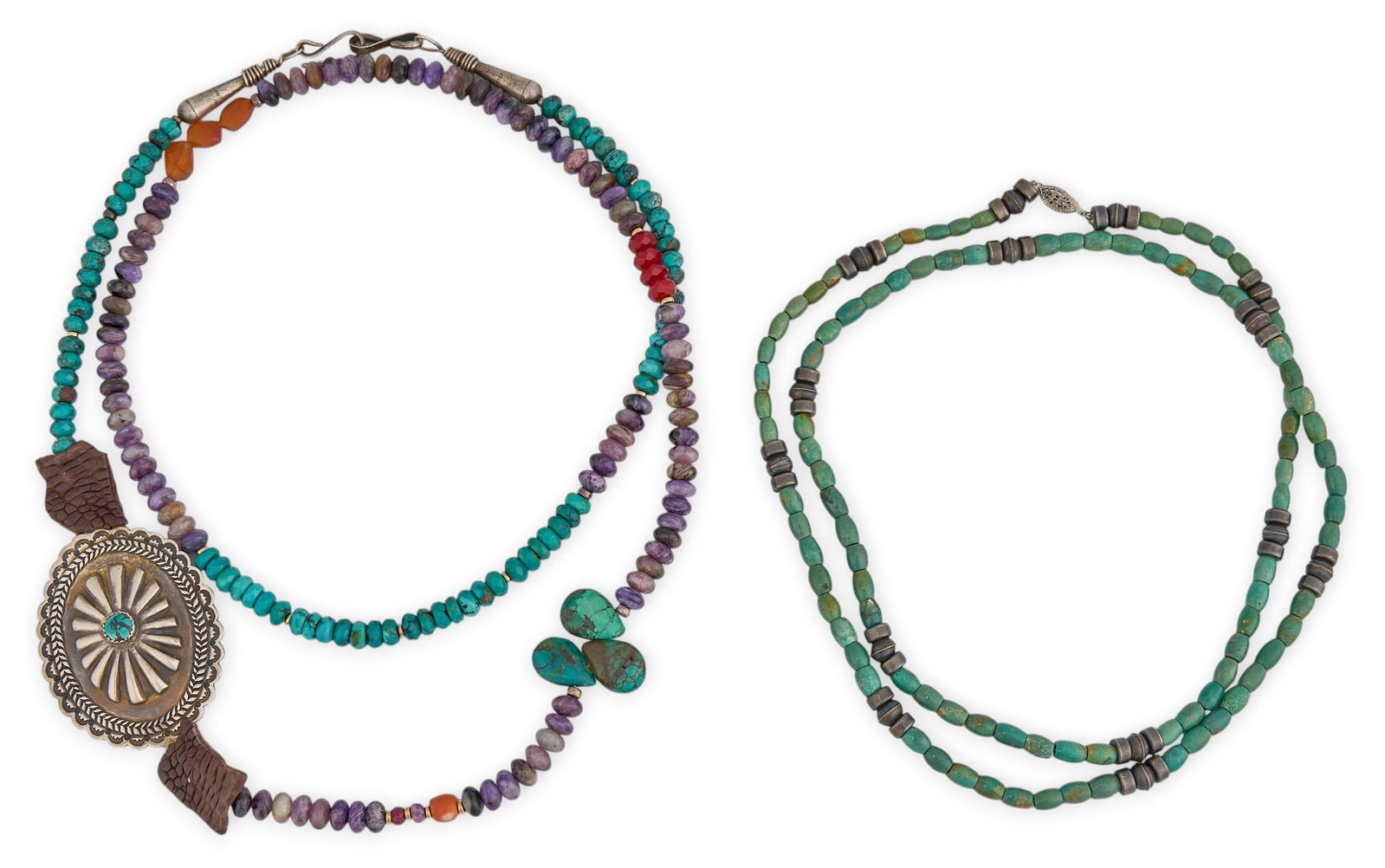 (2) Southwestern Beaded Multi-Stone Necklaces (1 of 4)
