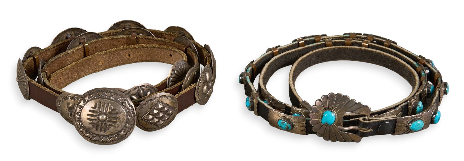 (2) Petite Sterling & Turquoise Concho Belts (1 of 6)