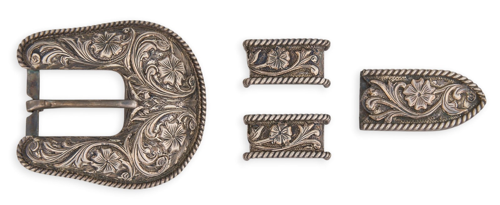 Vogt Silversmiths, 14K/Sterling Silver Buckle Set (1 of 5)