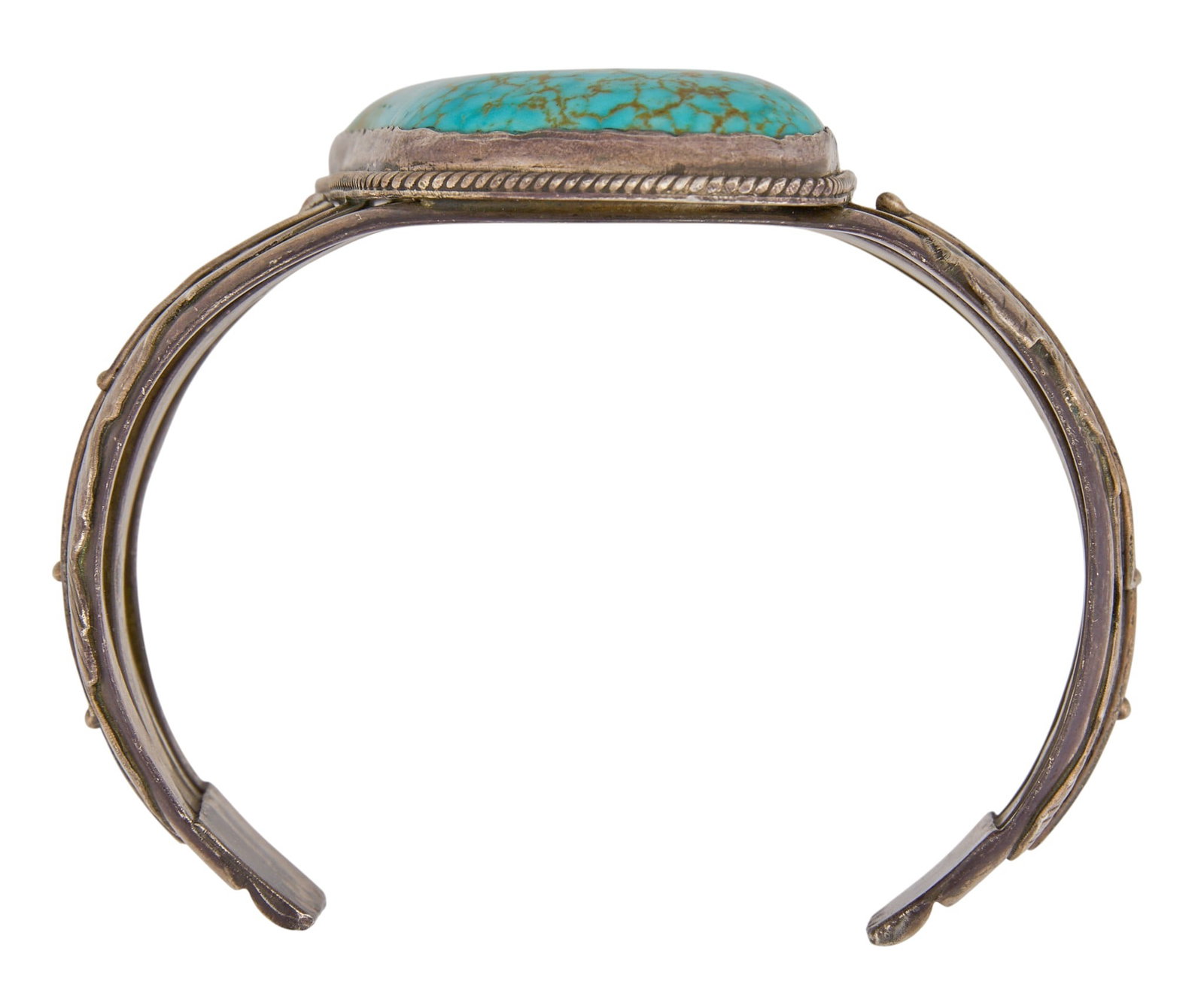Substantial Turquoise Feather Cuff - 4