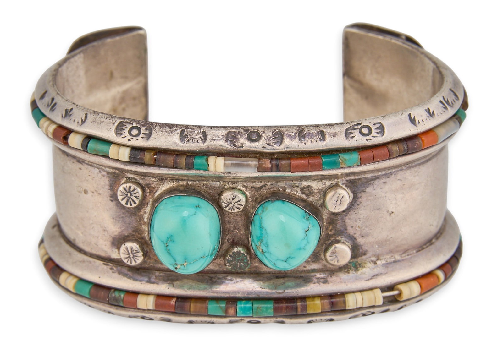 Native American Sterling & Multi-Stone Cuff (1 of 5)