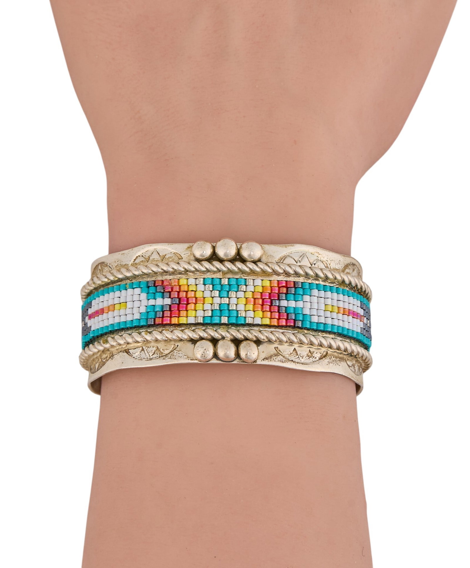 Sterling Silver Beadwork Cuff - 2