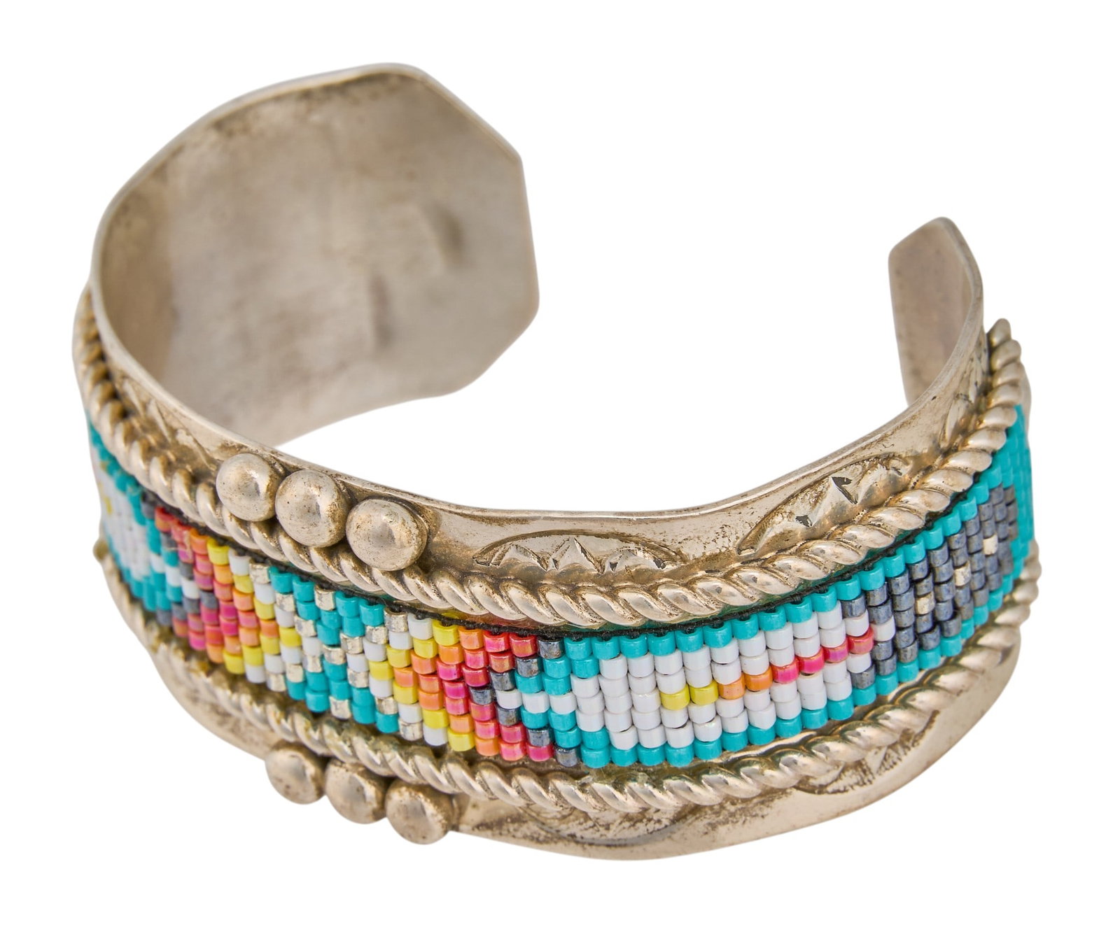 Sterling Silver Beadwork Cuff - 3