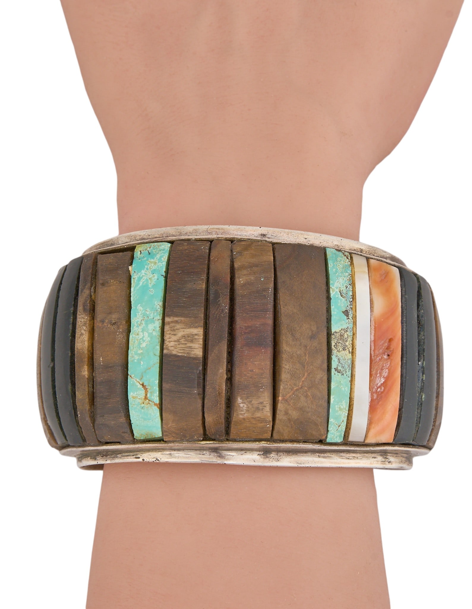 Signed Sterling & Multi-Stone Cuff - 2