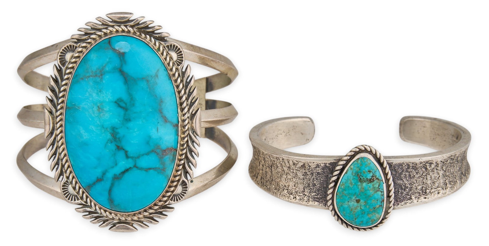 (2) Sterling & Turquoise Cuffs (1 of 5)