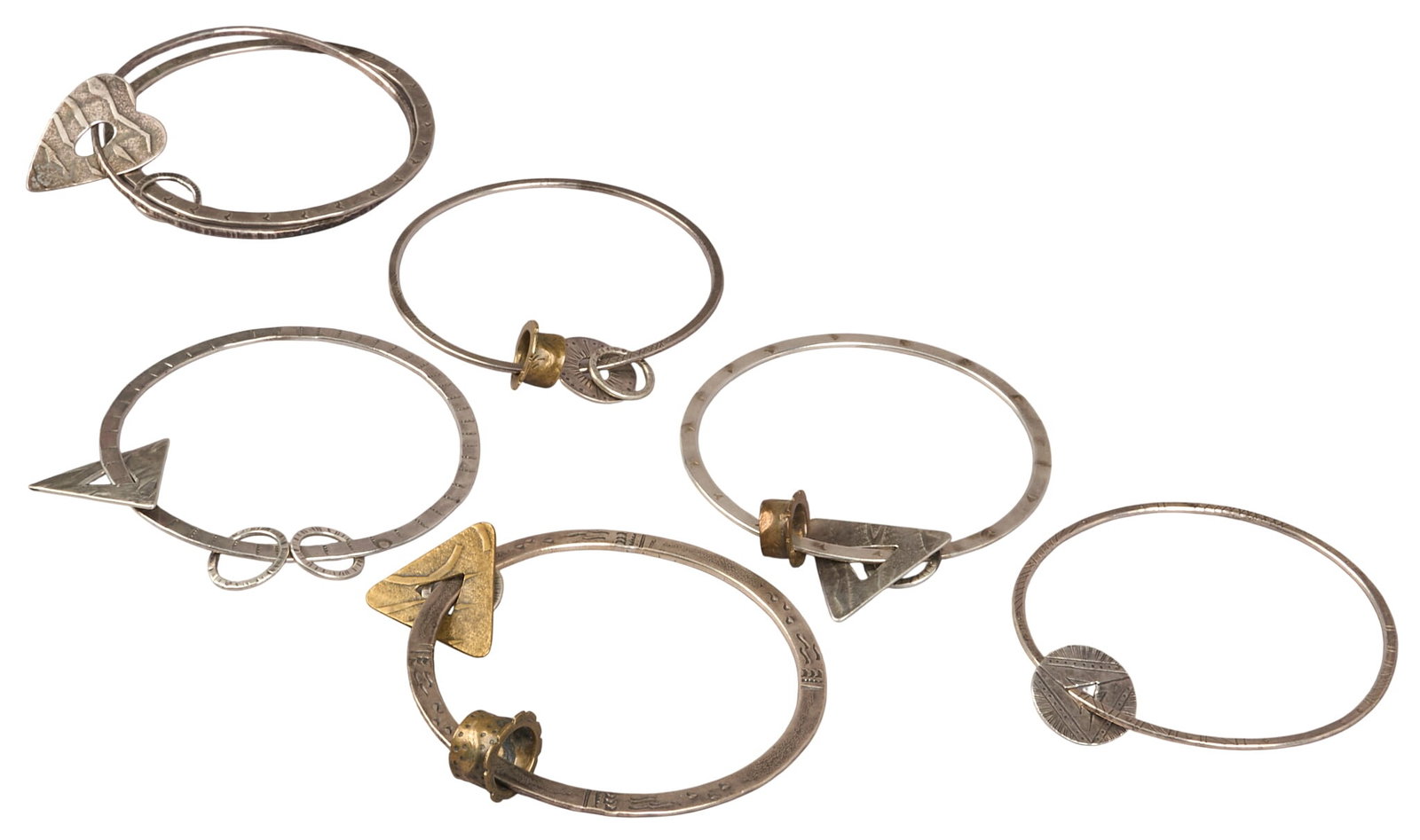 (7) Sterling Silver Charm Bangles - 2
