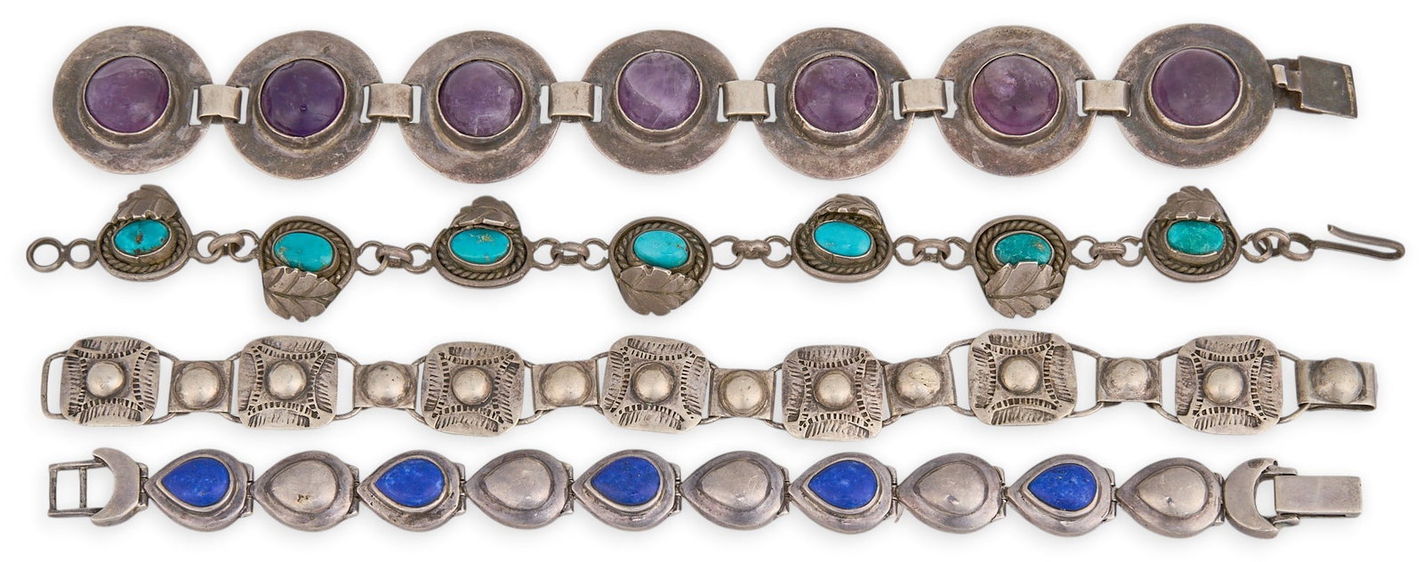 (4) Sterling Silver Multi-Stone Link Bracelets (1 of 4)