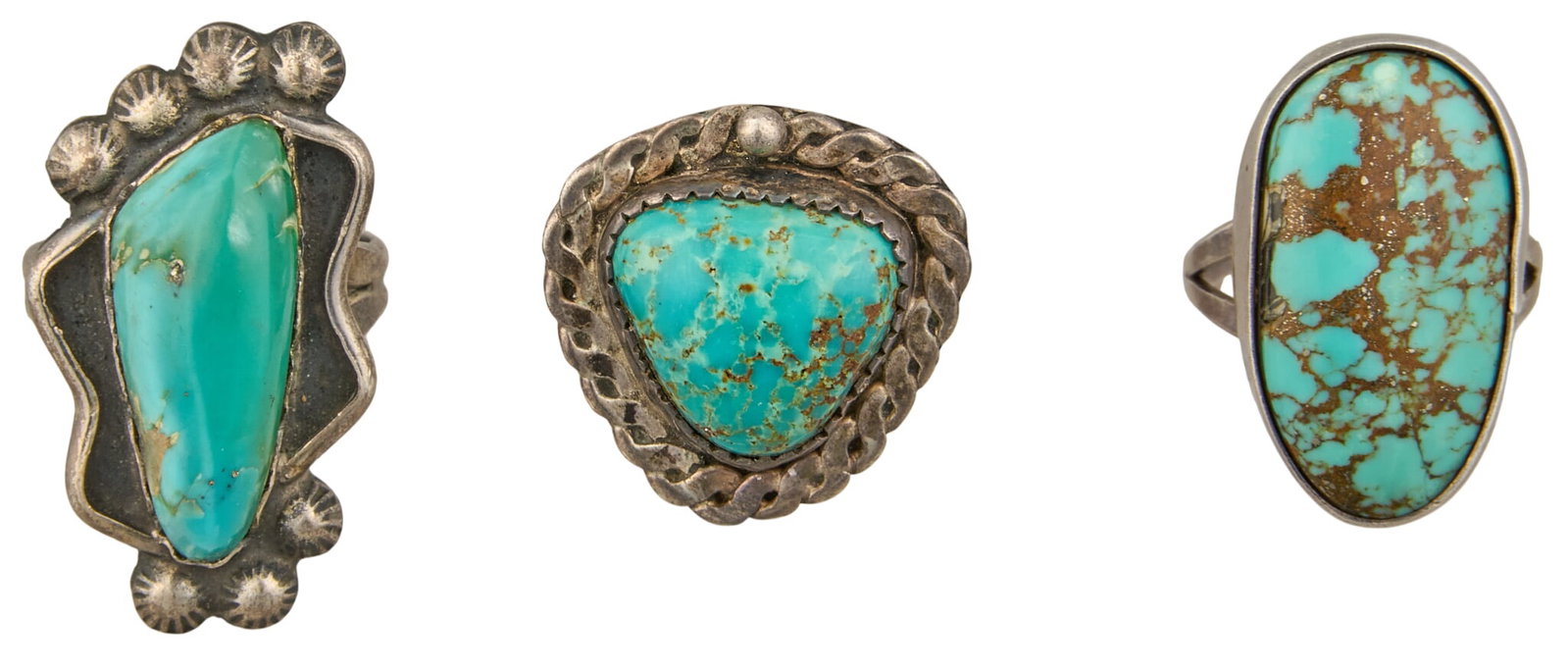 (3) Sterling & Bisbee Turquoise Rings (1 of 5)