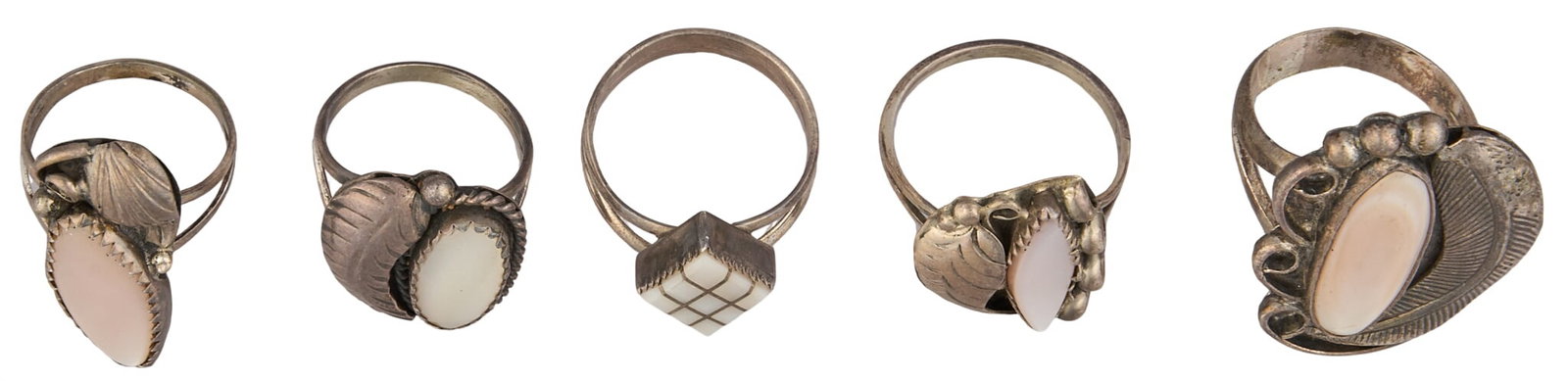 (5) Navajo Sterling & Mother of Pearl Rings (1 of 6)