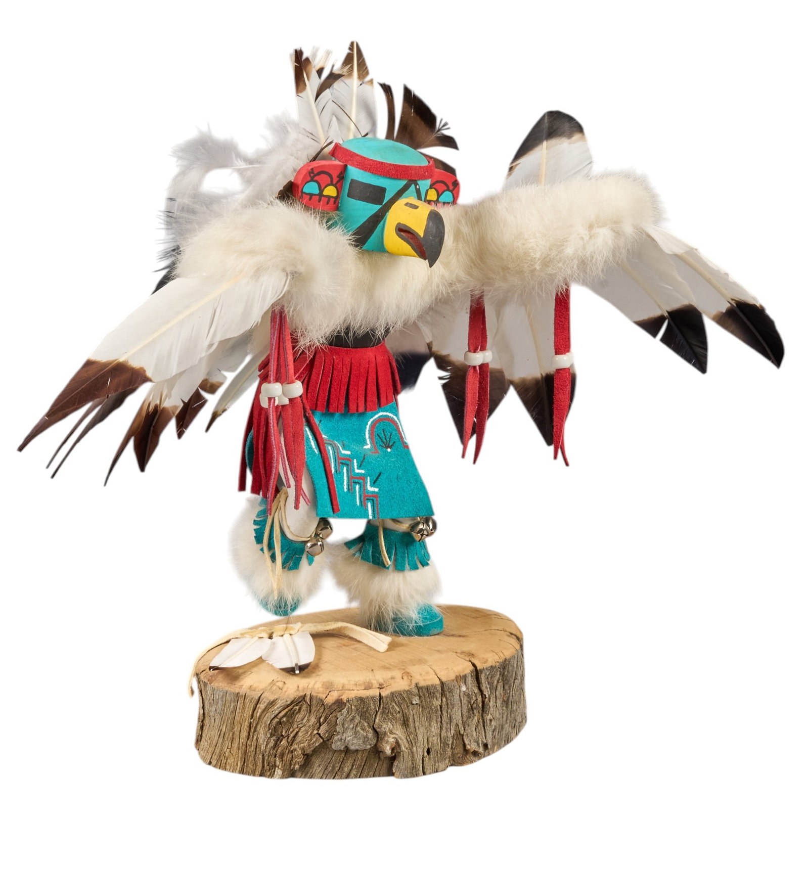 LuAnne Thomas, "Eagle" Kachina Figure: LuAnne Thomas, "Eagle" painted wood Kachina figure height: 14 in. x width 17 in. depth 8 in. Provenance: Property from a home in San Antonio, Texas 