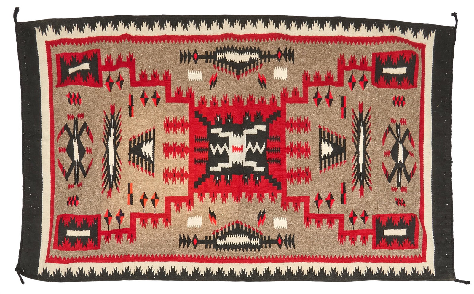 Vintage Navajo Storm Blanket: Vintage Navajo storm blanket 7 ft. 4 in. x 4 ft. 3 in. Provenance: Property from a Rockport, Texas home