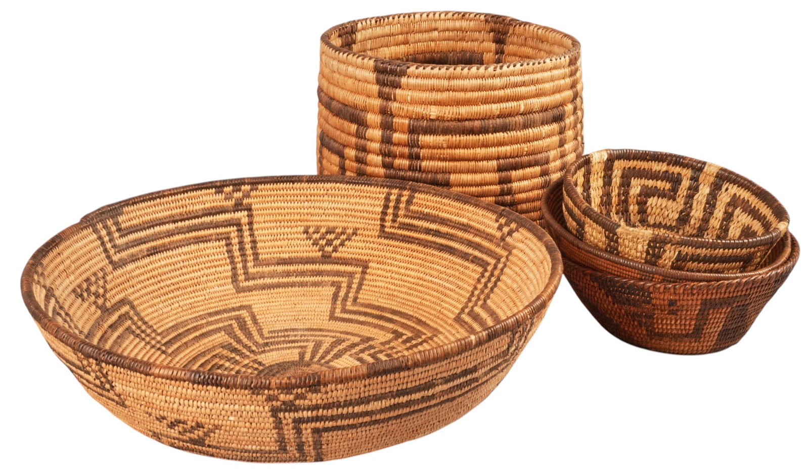 (5) Handwoven Baskets - 3