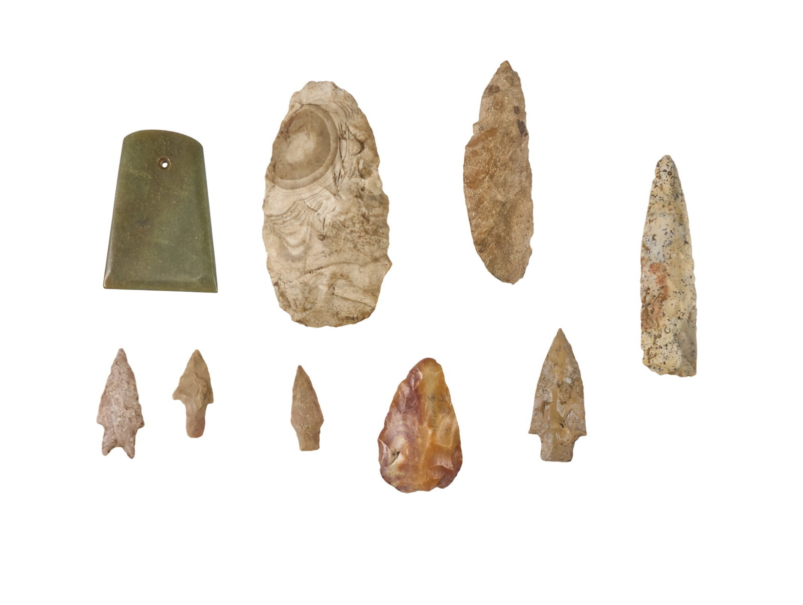Framed Collection of (9) Stone Artifacts (1 of 3)