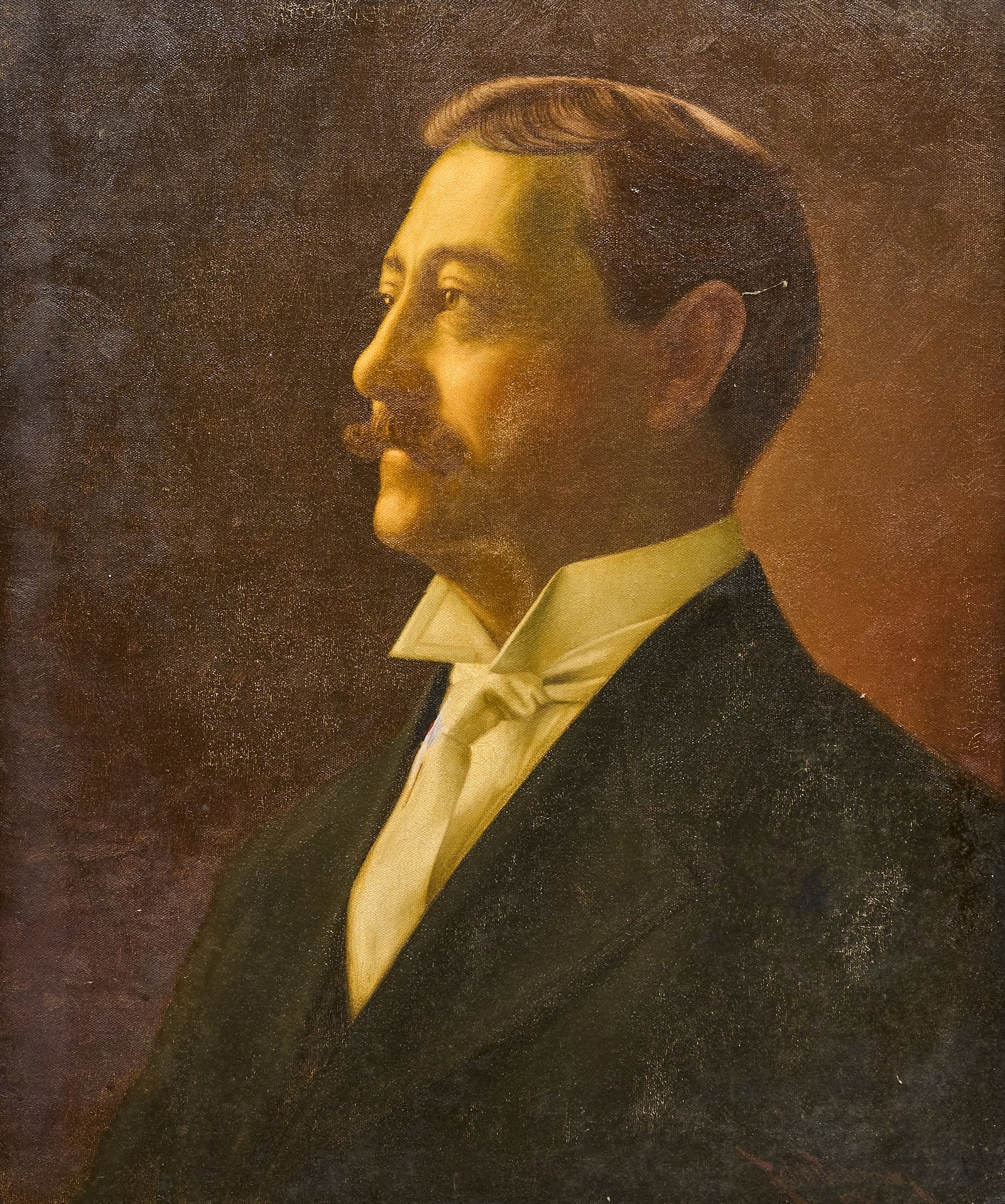 Ralph Dickerman, San Antonio Mayor Portrait: Ralph W. Dickerman, Jr. ( Houston, Texas, 1922-2009), portrait of a gentleman, believed to be San Antonio Mayor and Sheriff John P. Campbell (1851-1907), "Campbell" written in pencil on top