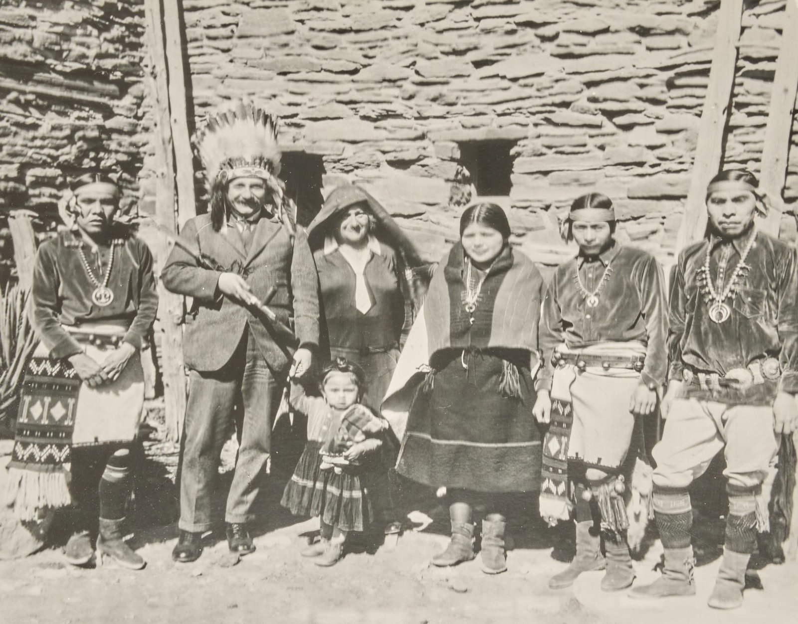 E.O. Goldbeck, "Dr. and Mrs. Albert Einstein at Hopi House, Grand Canyon, AZ" (1 of 3)