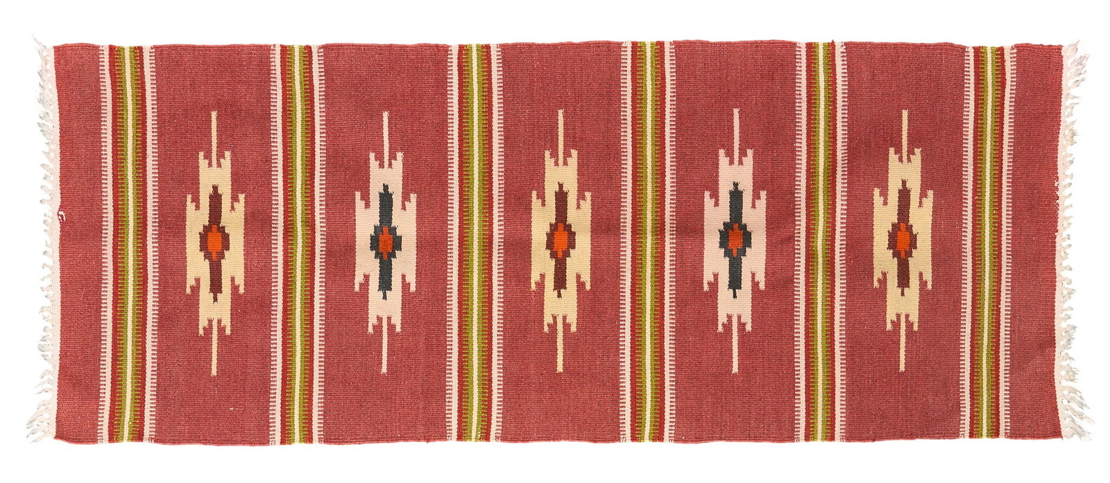 Handwoven Southwestern Textile: Handwoven Southwestern textile 4 ft. 7 in. x 1 ft. 10 in. Provenance: Property from a home in Tomball, Texas