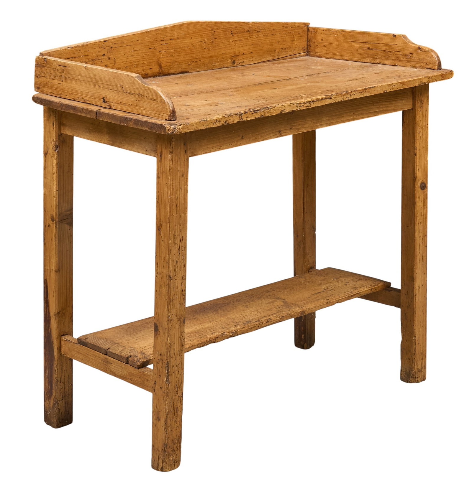Rustic Wash Stand: Rustic wash stand with gallery, and block legs height 34 in. x width 36 in. x depth 18 in. Provenance: Property from the personal law library of former King Ranch General Counsel and noted Texas phila