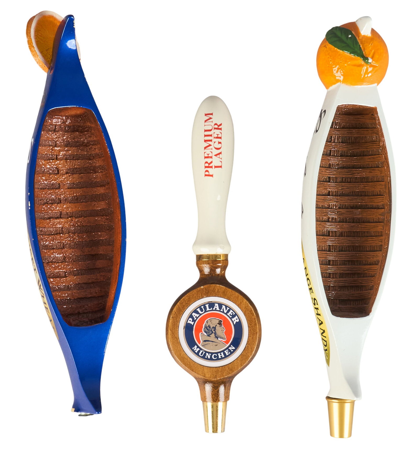 Collection of (3) German Beer Tap Handles: Collection of (3) German beer tap handles height 13.5 in. x width 3.5 in. x depth 3 in. / largest Provenance: Property from the collection of Linda Muth, from her home in the Hollywood