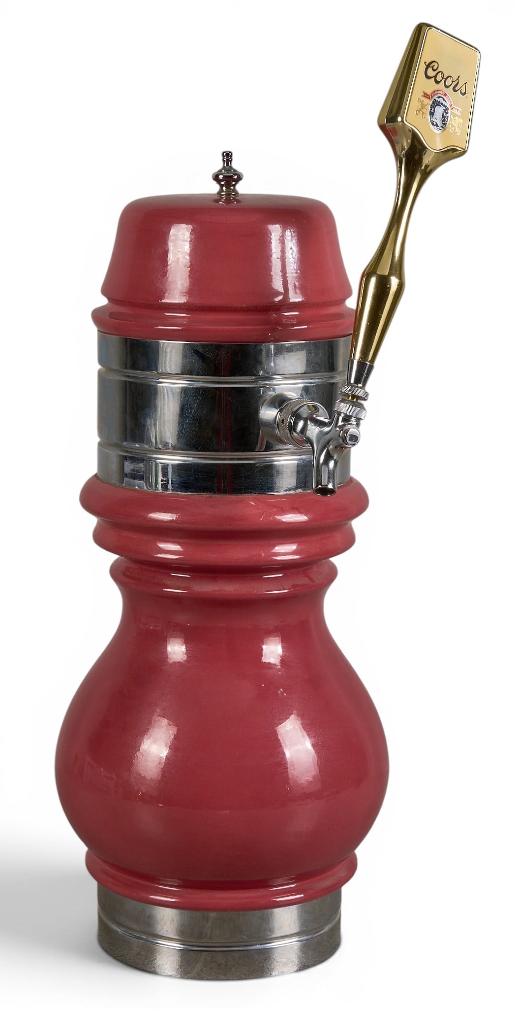 Coors Full Tap: Coors Brewing Company vintage ceramic draft beer tower height 26 in. x width 9 in. x depth 11.5 in. Provenance: Property from the collection of Linda Muth, from her