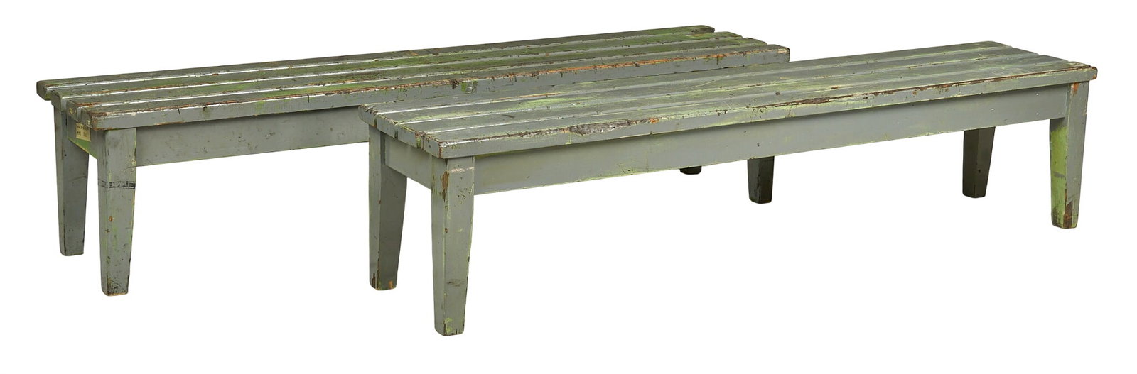 Pair of Rustic Painted Benches (1 of 3)