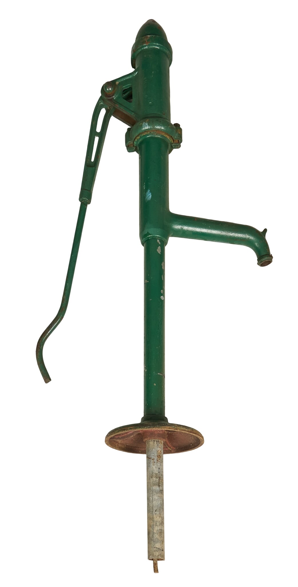 Iron Water Pump: Iron water pump with green paint height 63 in. x width 28 in. x depth 12 in. 