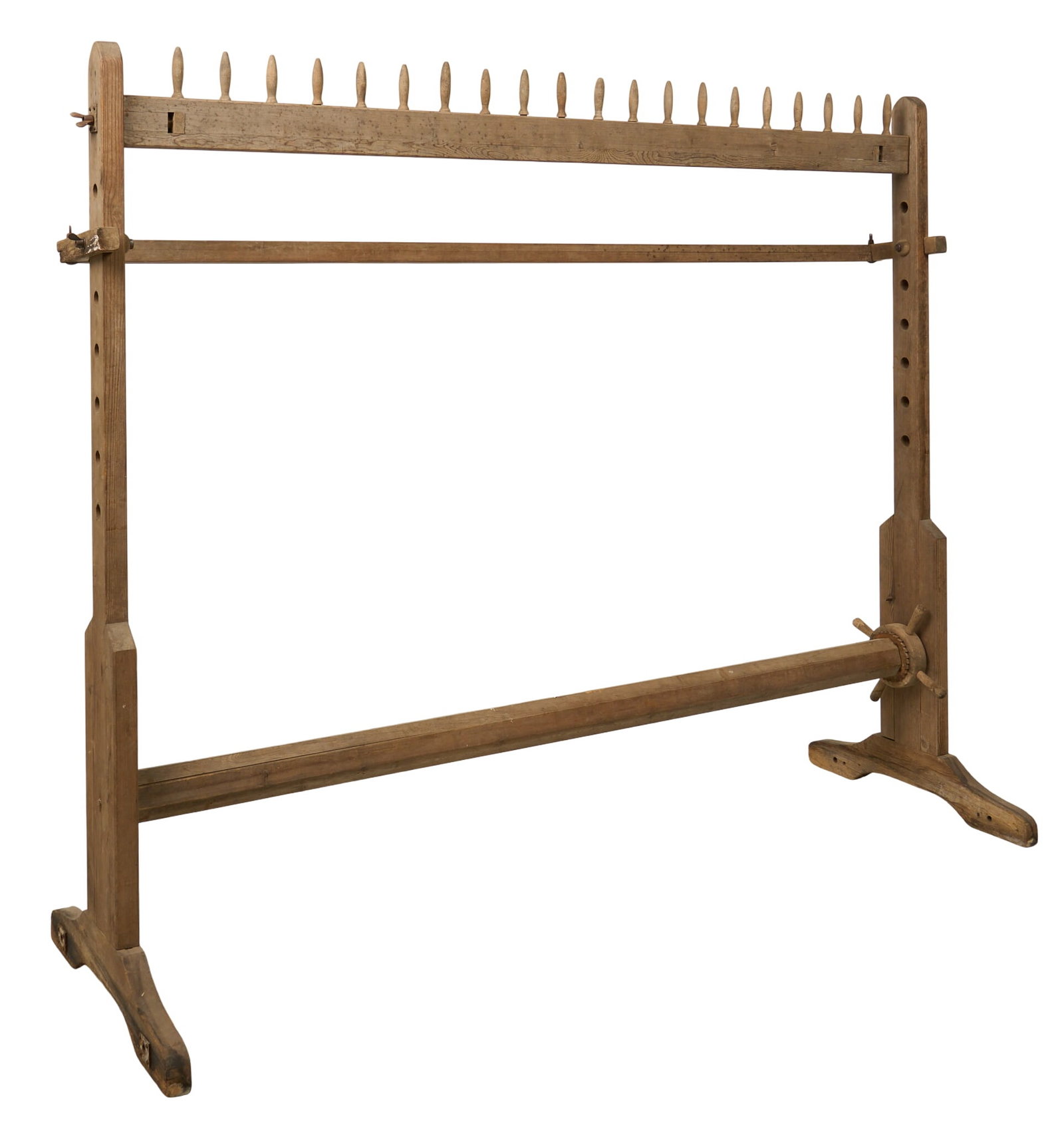 Antique Loom: Primitive antique loom height 71.5 in. x width 90 in. x depth 29.5 in. Provenance: Property from a San Antonio, Texas collection