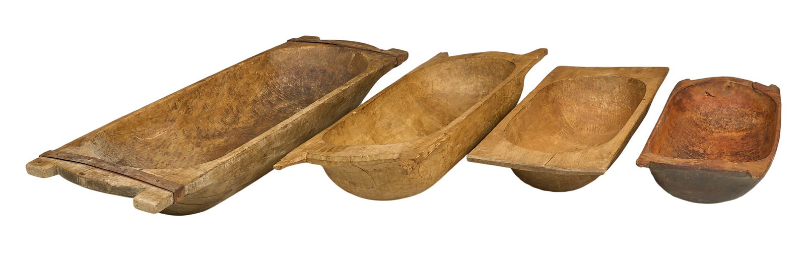 (4) Primitive Wooden Dough Bowls (1 of 3)
