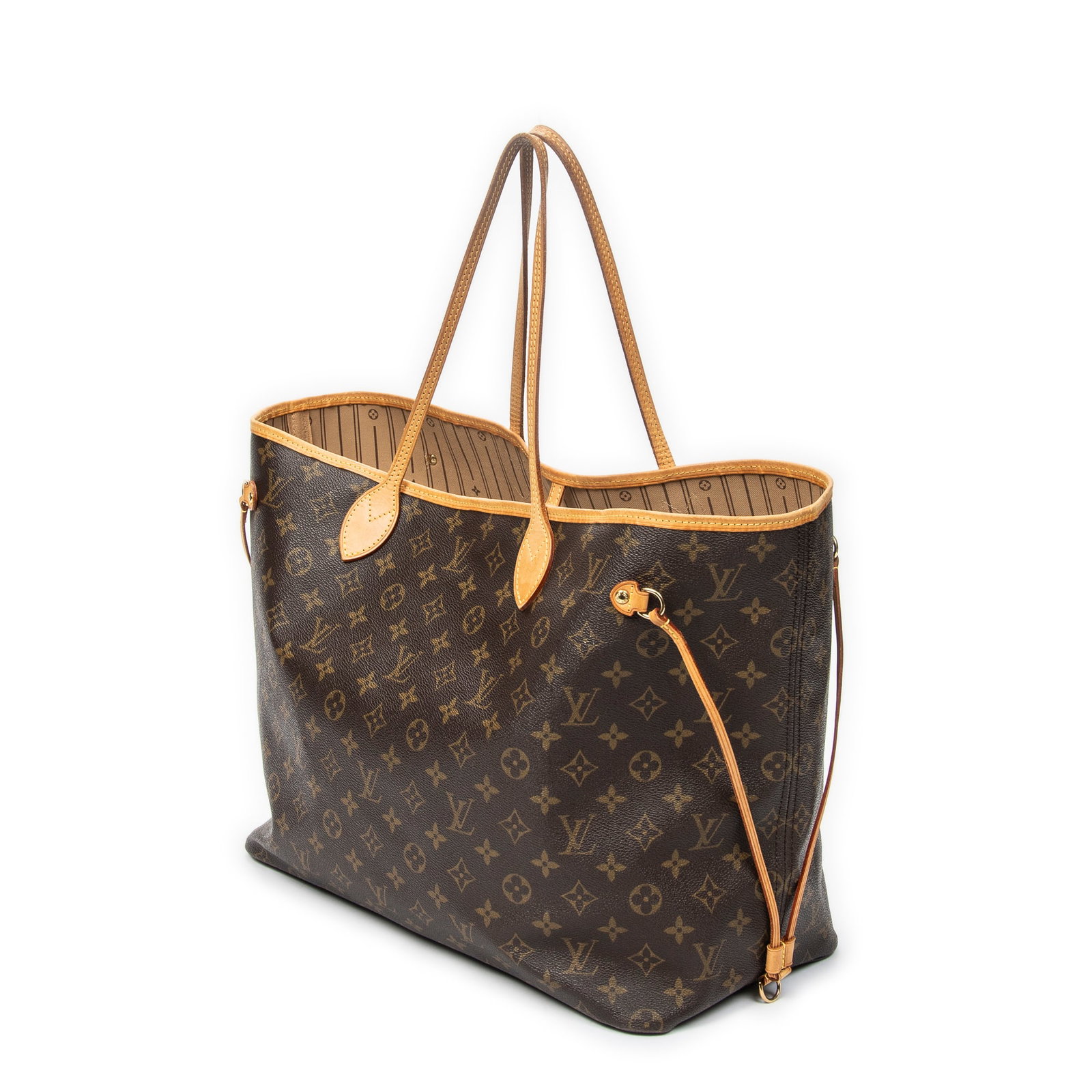 Louis Vuitton Neverfull GM Shoulder Bag: Louis Vuitton Neverfull GM shoulder bag in brown monogram canvas, vachetta handles, golden brass hardware, marked TH3007 (30 week 2007); third-party authenticated 15.75 in. x 13 in. x 7.75 in.