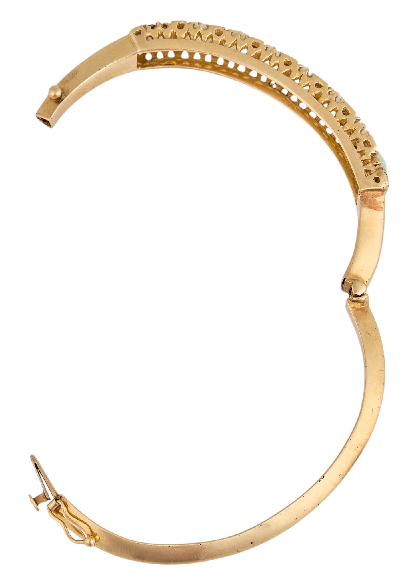 14K Opal Hinged Cuff - 5