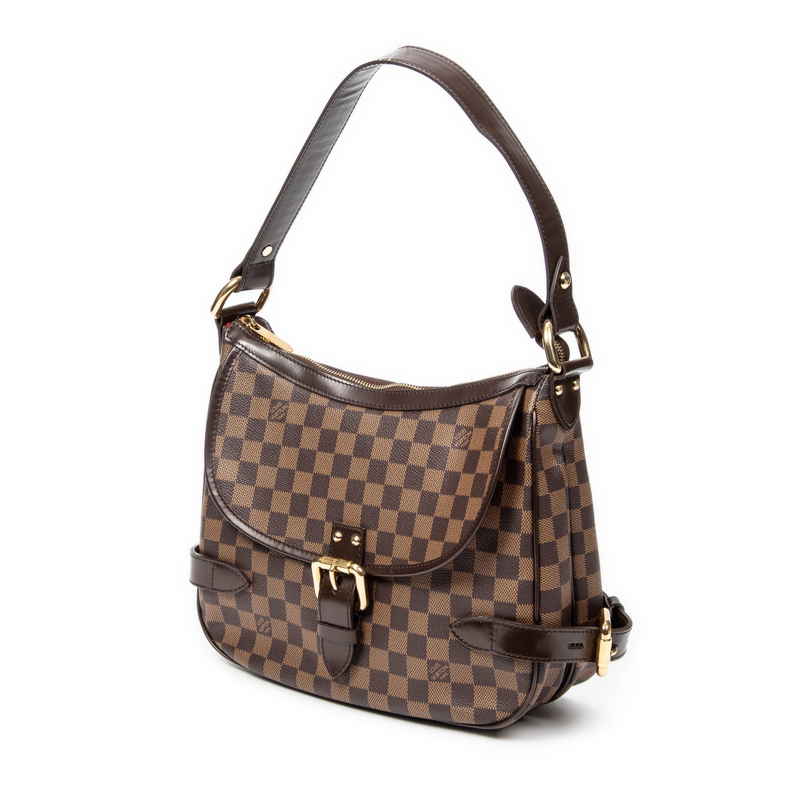 Louis Vuitton Highbury Shoulder Bag: Louis Vuitton Highbury shoulder bag in brown damier ebene, golden brass hardware, marked DU1008 (10th Week of 2008); third-party authenticated 11.75 in. x 9.5 in. x 4 in. Condition AA; perfect