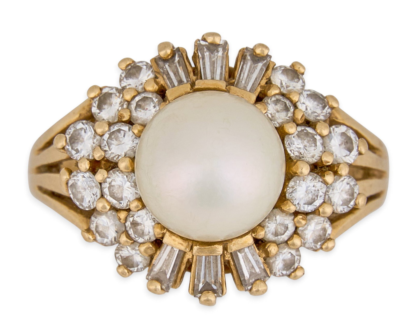14K Pearl & Diamond Ring (1 of 6)