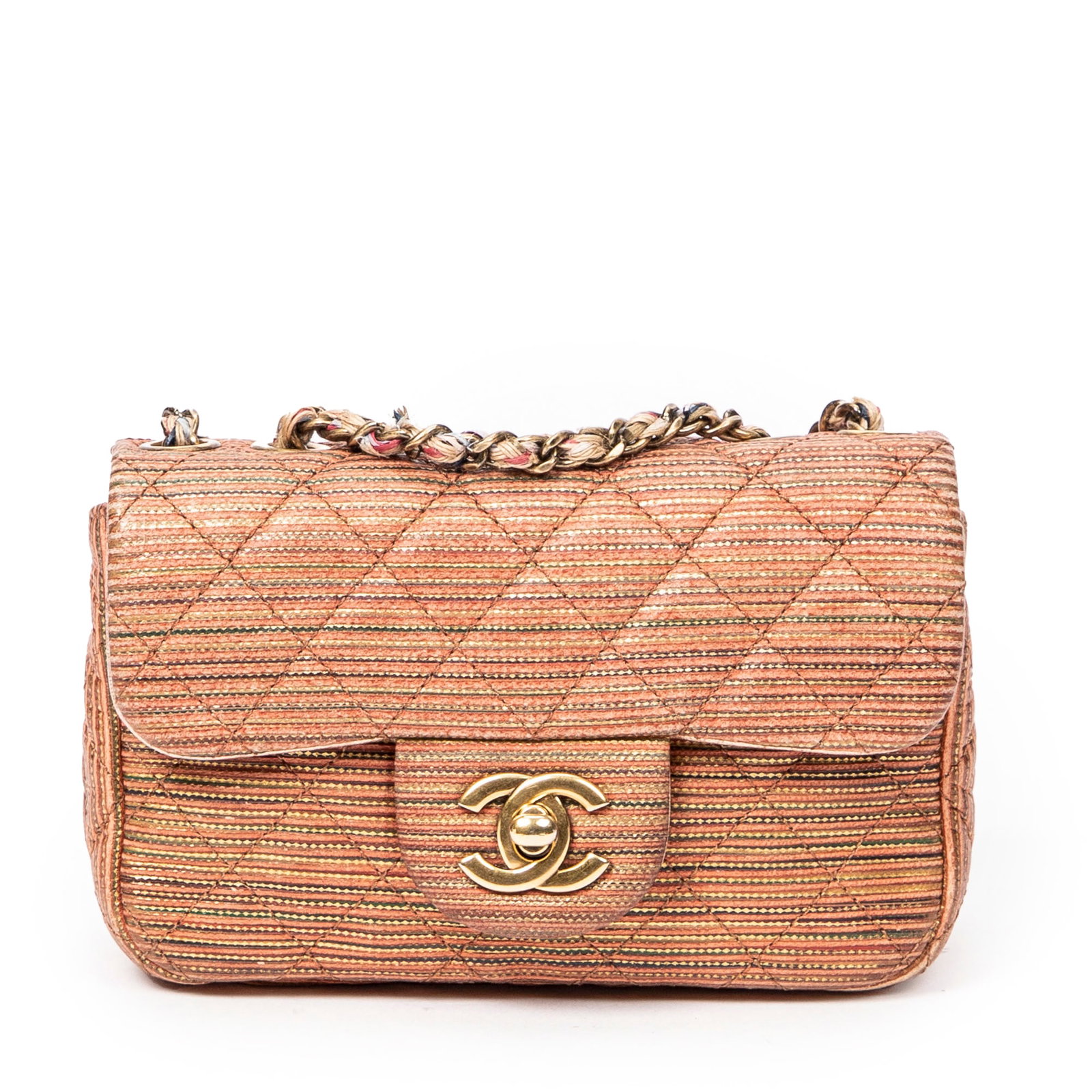 Chanel Mini Stripe Classic Flap Shoulder Bag (1 of 8)