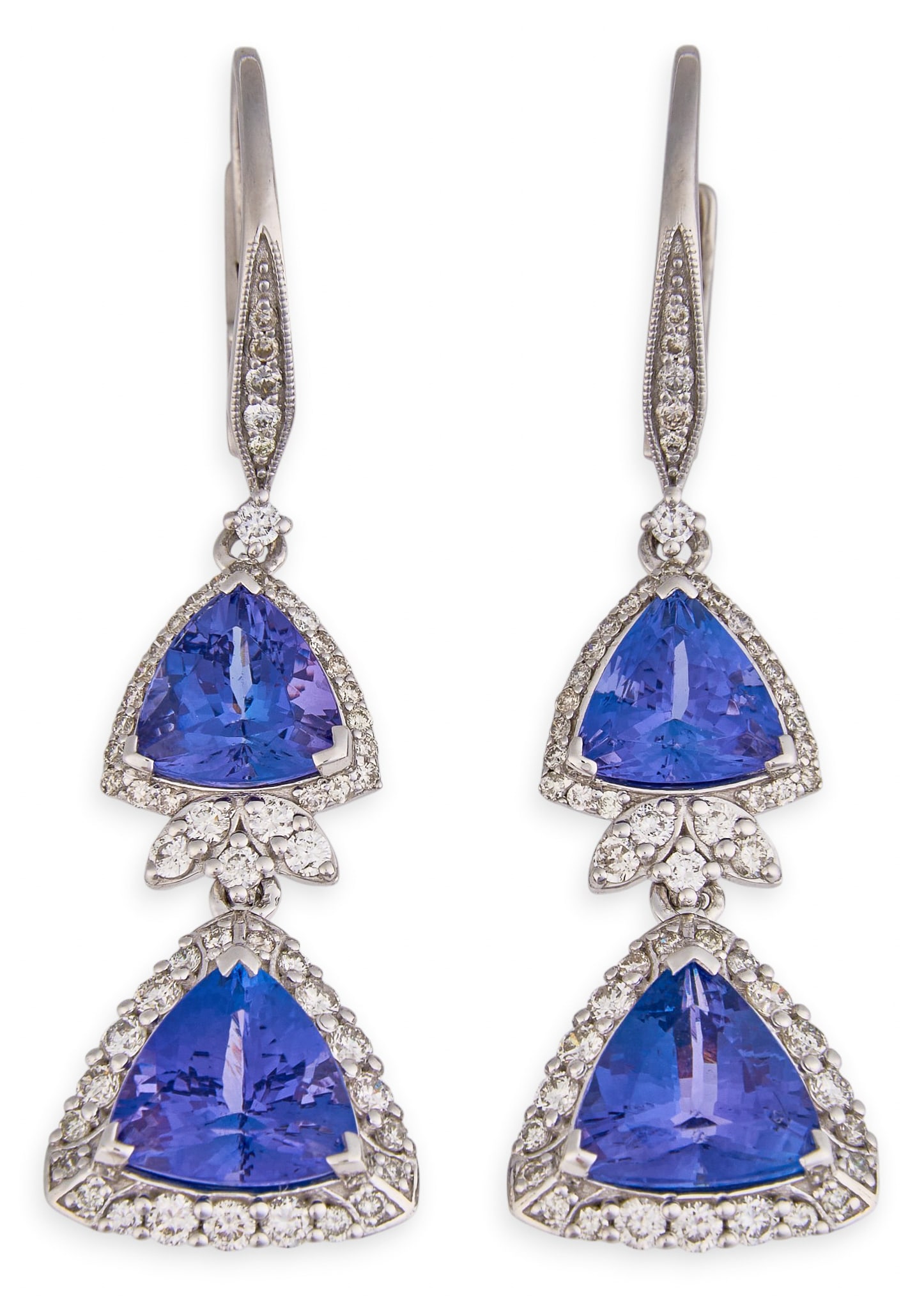 Platinum Tanzanite & Diamond Earrings (1 of 5)