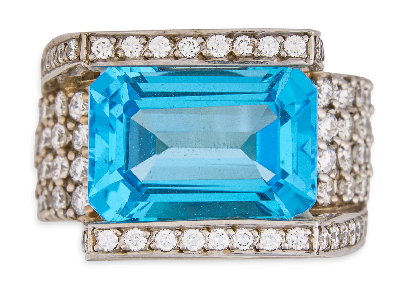 14K Blue Topaz & Diamond Ring (1 of 4)