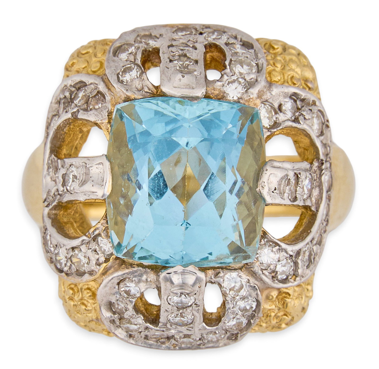 18K Blue Topaz & Diamond Ring (1 of 5)