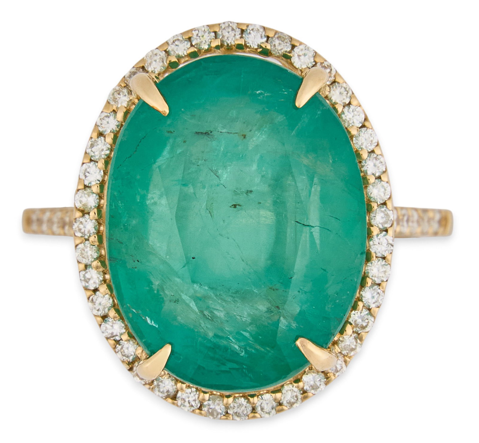 GIA 8.83 CT Emerald & Diamond Cocktail Ring (1 of 6)