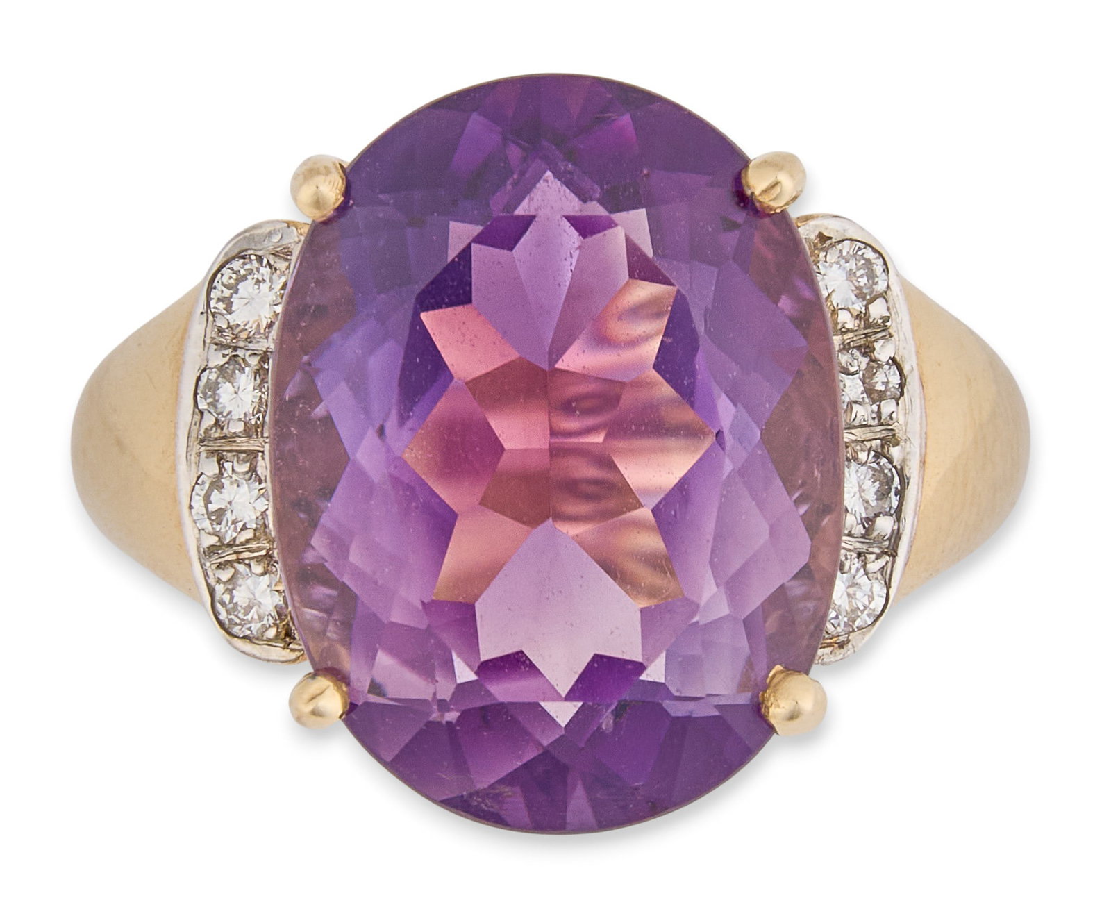 14K Amethyst & Diamond Cocktail Ring (1 of 5)