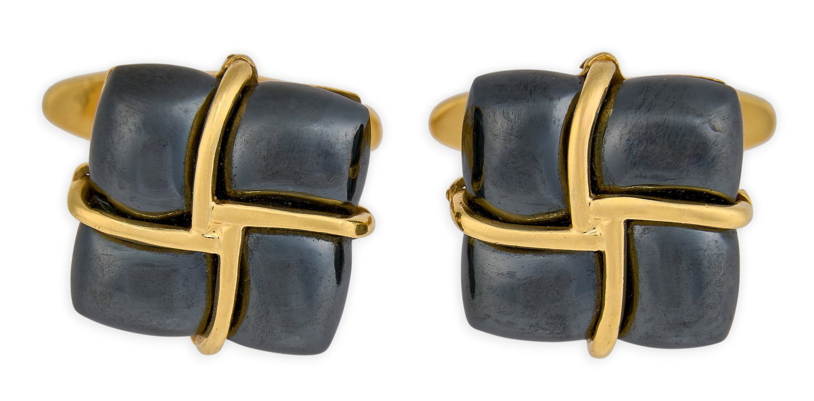 Pair of 14K Tiffany & Co. Cufflinks: Pair of 14K Tiffany & Co. Cufflinks, marked "Tiffany and Co. 750" Total weight: 16.6 g Provenance: Property from the custom chilled cellar of the Cordillera Ranch home of prom