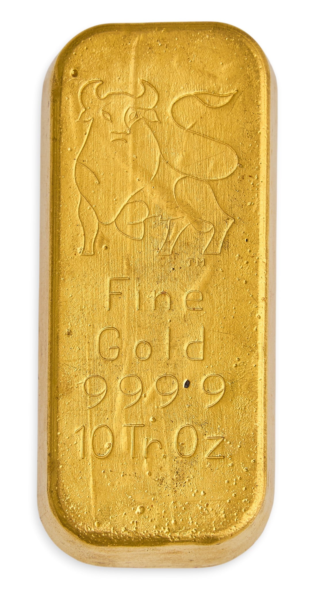 Rare Vintage Merrill Lynch 10 ozt Solid Gold "Bull Bar": Rare Merrill Lynch solid .999 fine gold Bull bar Total weight: 10 ozt Provenance: Property from the Terrell Hills, Texas estate of distinguished civic leader and philanthropist Diana Destine Sandefer