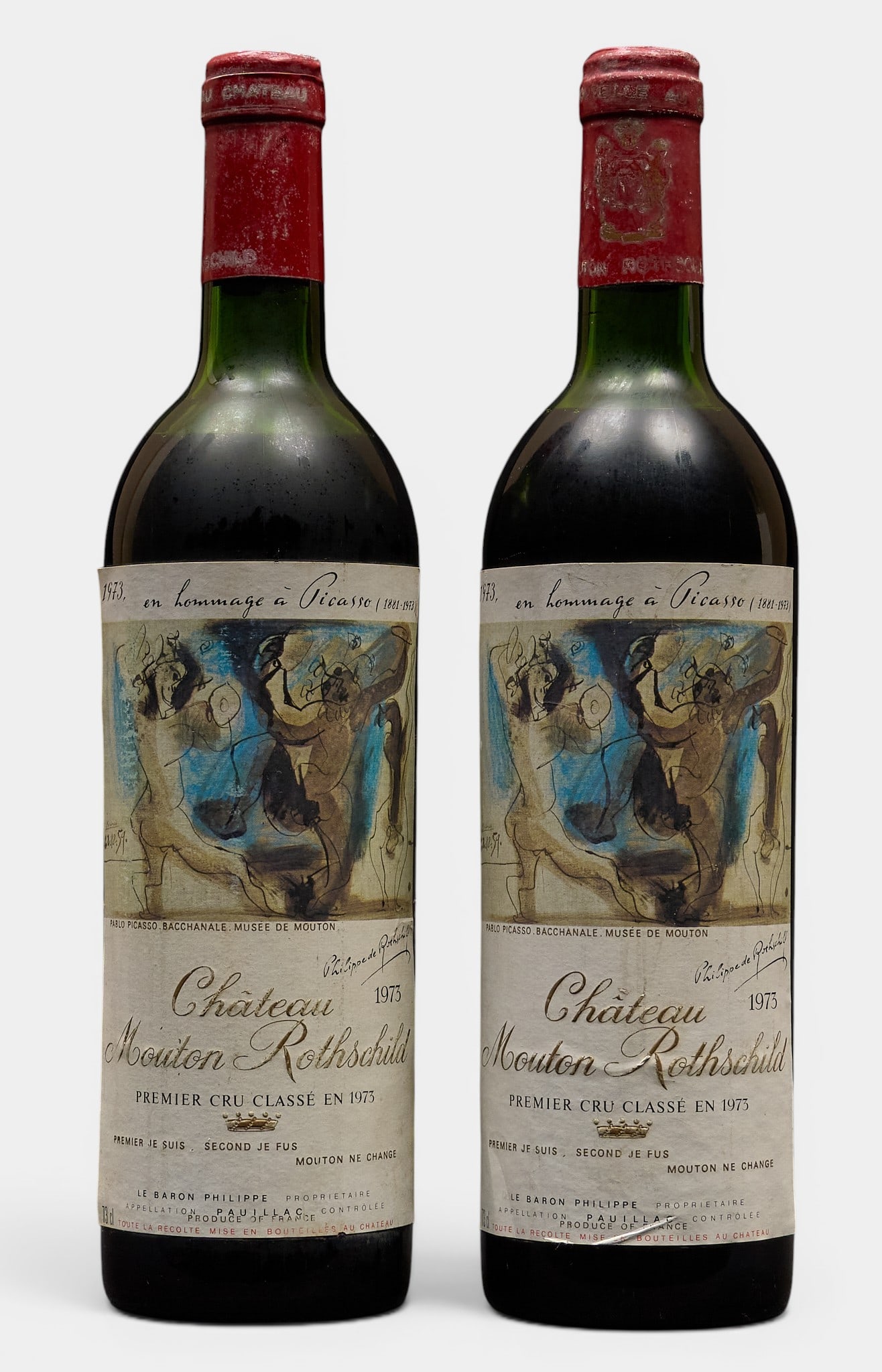 (2) 1973 Chateau Mouton Rothschild Pauillac (1 of 3)